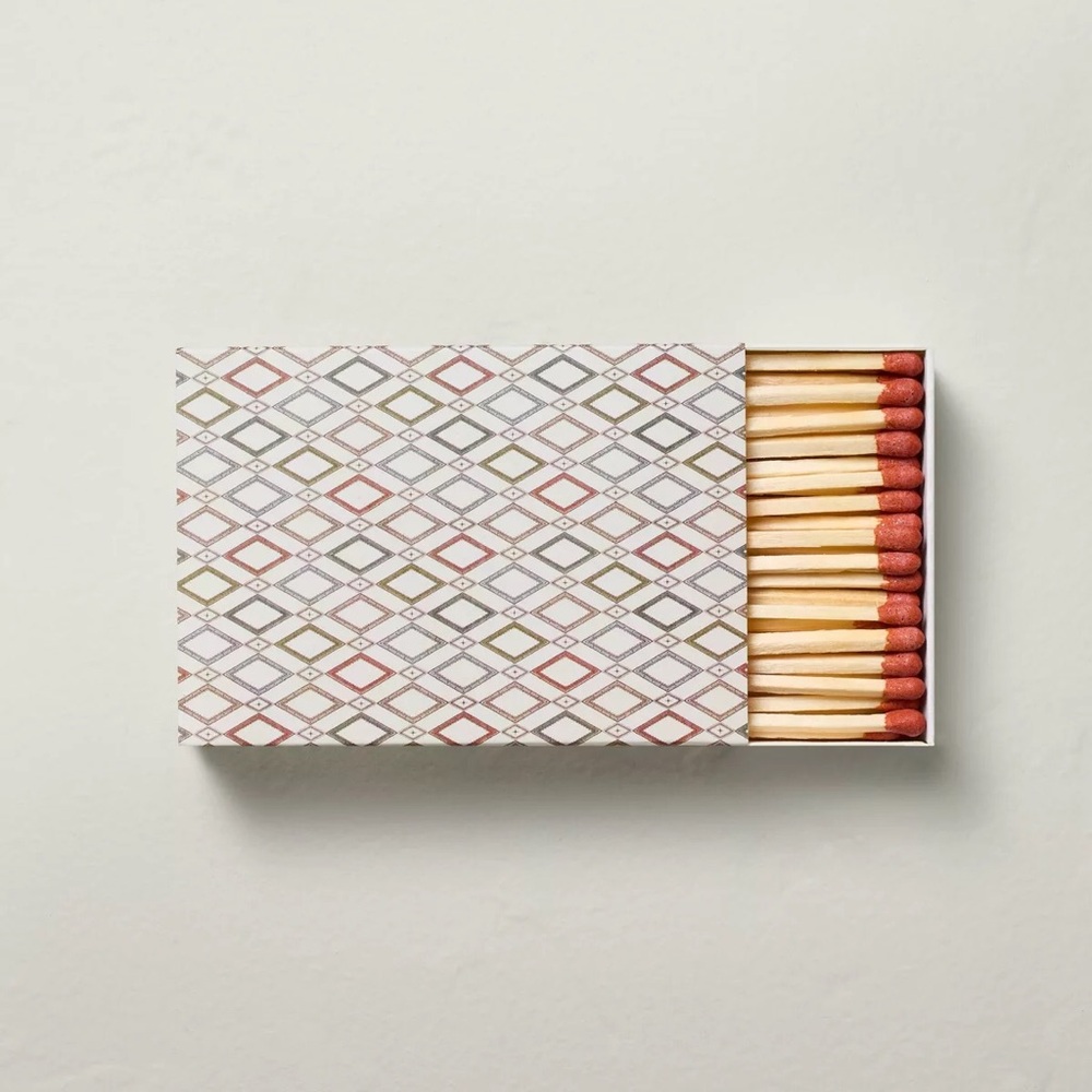 Festive Diamond Pattern Boxed Matches 75ct - Hearth & Hand™ with Magnolia